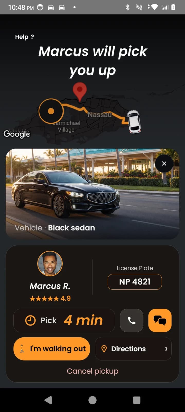 HOP app: your route and pickup time