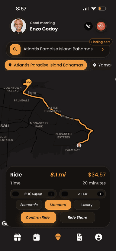HOP ride map