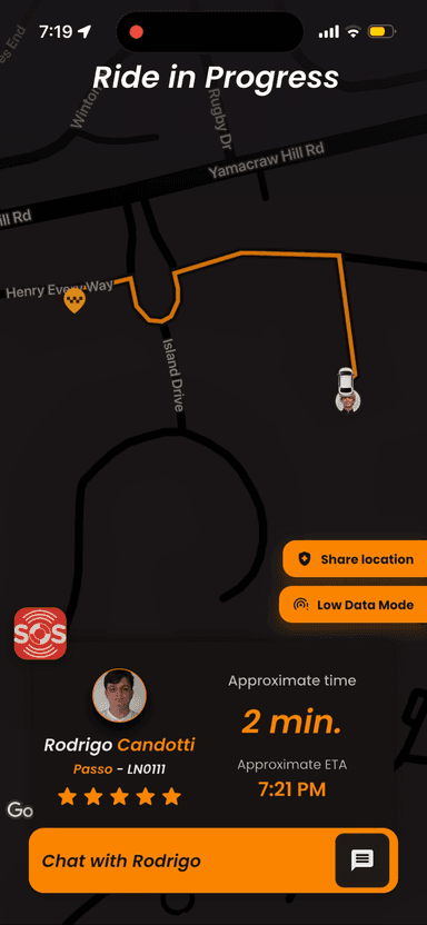 HOP ride in progress