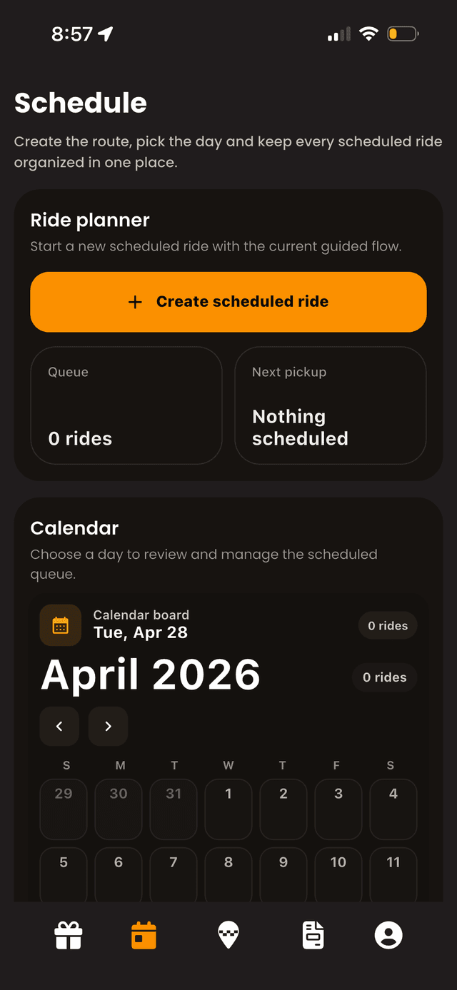 HOP schedule calendar