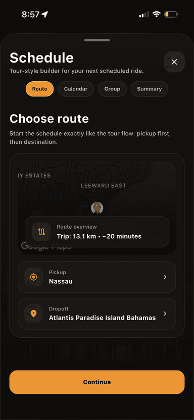 HOP schedule route